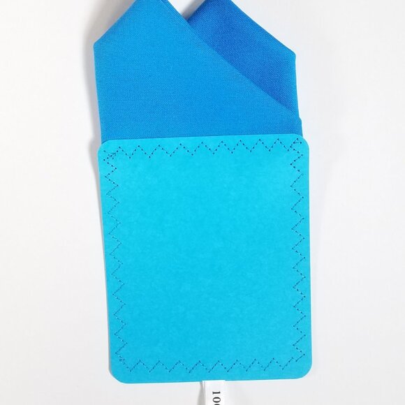 New - Ocean Blue Cotton Pre-Folded Pocket Square Handkerchief Insert - Picture 4 of 6
